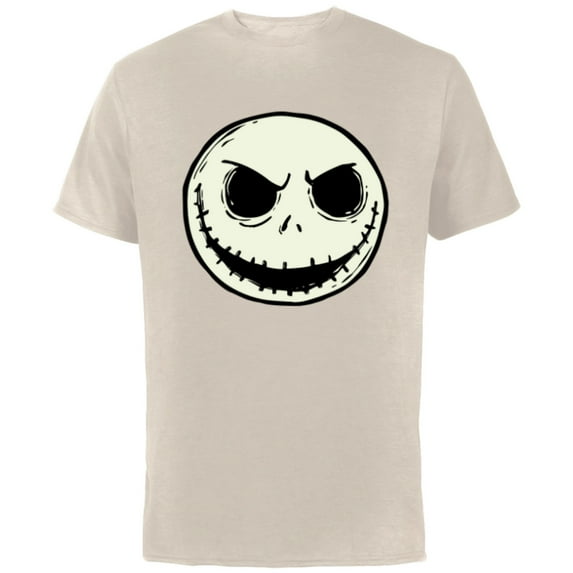 Disney The Nightmare Before Christmas Jack Skull Big Face - Short Sleeve Cotton T-Shirt for Adults - Customized-Natural