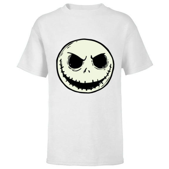 Disney The Nightmare Before Christmas Jack Skull Big Face - Short Sleeve T-Shirt for Kids - Customized-White