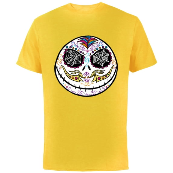 Disney The Nightmare Before Christmas Jack Sugar Skull - Short Sleeve Cotton T-Shirt for Adults - Customized-Yellow