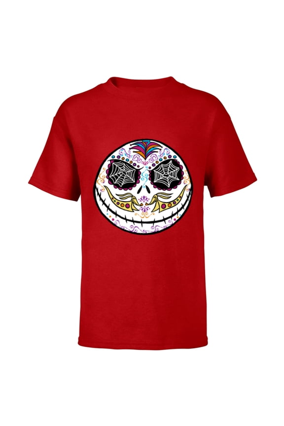 Disney The Nightmare Before Christmas Jack Sugar Skull - Short Sleeve T-Shirt for Kids - Customized-Red