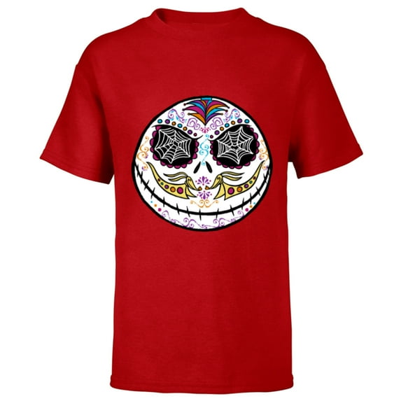 Disney The Nightmare Before Christmas Jack Sugar Skull - Short Sleeve T-Shirt for Kids - Customized-Red