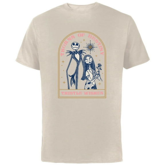 Disney The Nightmare Before Christmas Jack and Sally Destiny - Short Sleeve Cotton T-Shirt for Adults - Customized-Natural