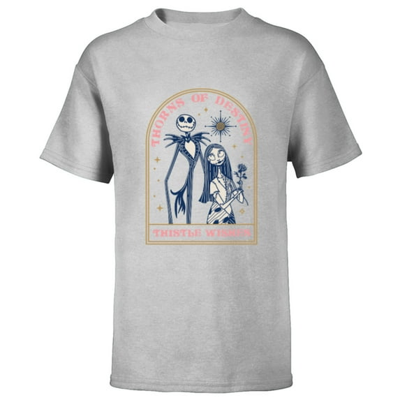 Disney The Nightmare Before Christmas Jack and Sally Destiny - Short Sleeve T-Shirt for Kids - Customized-Athletic Heather