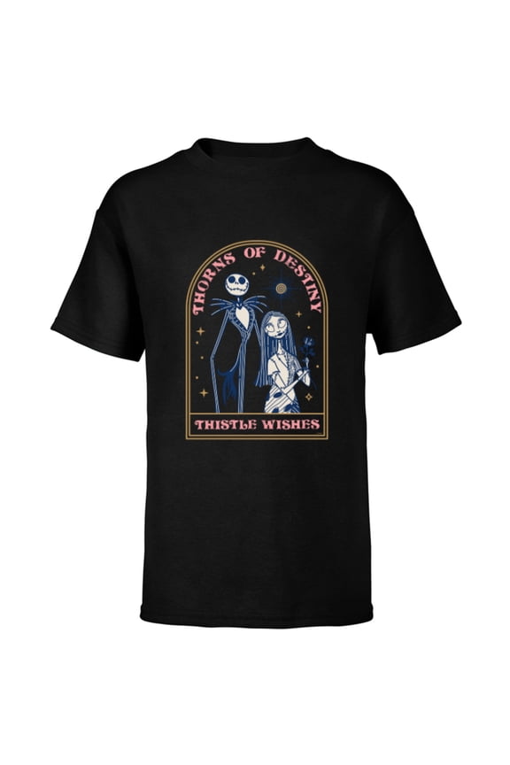 Disney The Nightmare Before Christmas Jack and Sally Destiny - Short Sleeve T-Shirt for Kids - Customized-Black