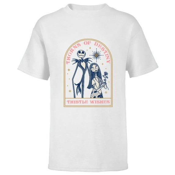 Disney The Nightmare Before Christmas Jack and Sally Destiny - Short Sleeve T-Shirt for Kids - Customized-White