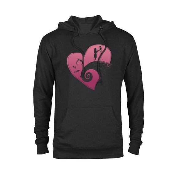 Disney The Nightmare Before Christmas Jack and Sally Heart - Pullover Hoodie for Adults - Customized-Black