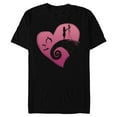 thumbnail image 1 of Disney The Nightmare Before Christmas Jack and Sally Heart - Short Sleeve Blended T-Shirt for Adults - Customized-Black, 1 of 5