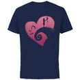 thumbnail image 1 of Disney The Nightmare Before Christmas Jack and Sally Heart - Short Sleeve Cotton T-Shirt for Adults - Customized-Navy, 1 of 5