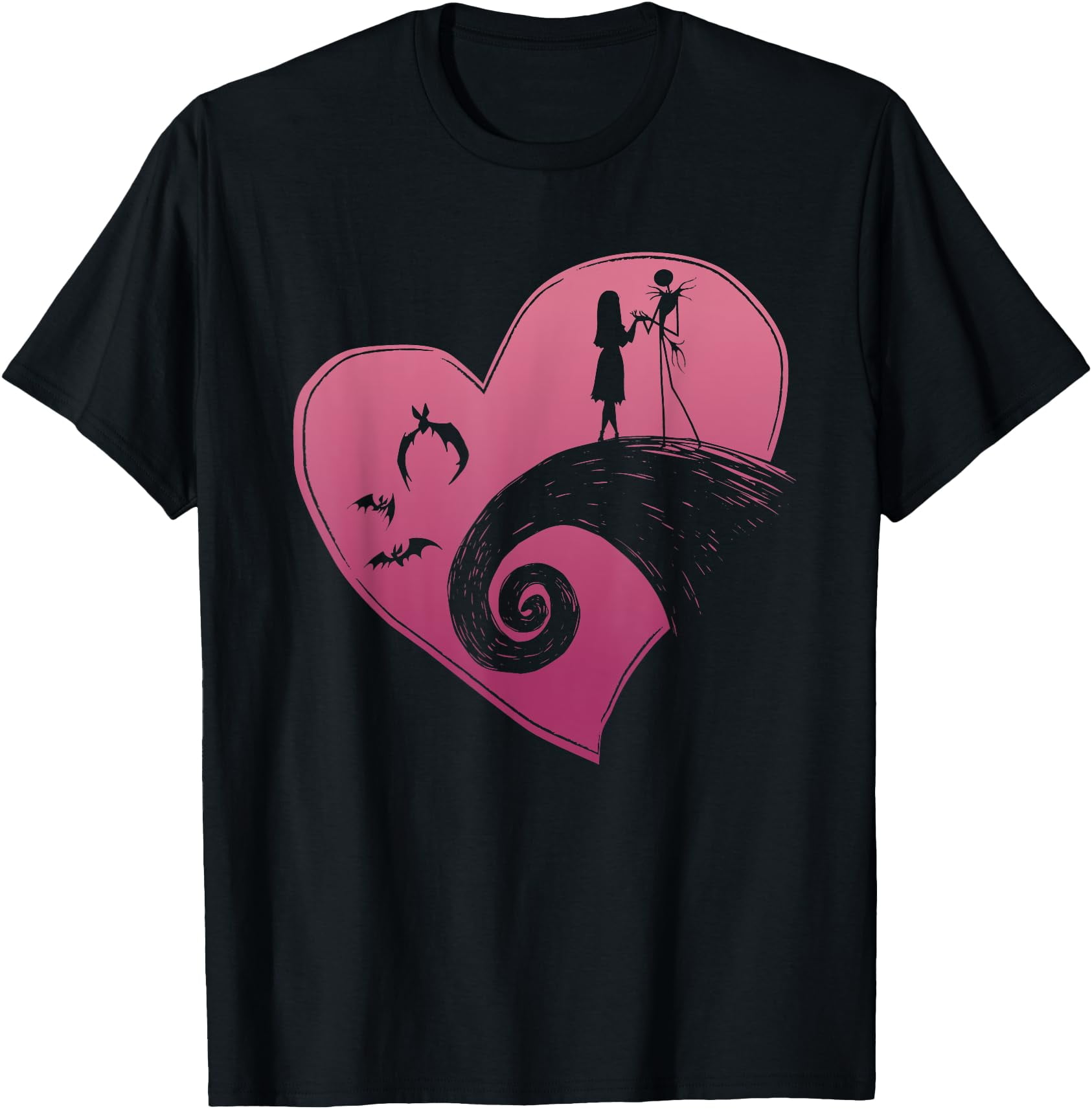 Disney The Nightmare Before Christmas Jack and Sally Heart TShirt