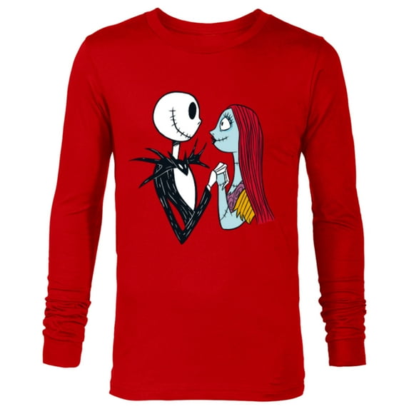 Disney The Nightmare Before Christmas Jack and Sally - Long Sleeve T-Shirt for Men -Customized-New Red