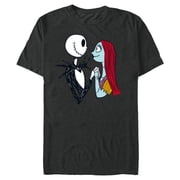 Disney The Nightmare Before Christmas Jack and Sally - Short Sleeve Blended T-Shirt for Adults -Customized-Dark Heather