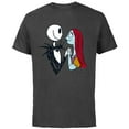 thumbnail image 1 of Disney The Nightmare Before Christmas Jack and Sally - Short Sleeve Cotton T-Shirt for Adults -Customized-Charcoal, 1 of 5