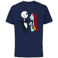 thumbnail image 1 of Disney The Nightmare Before Christmas Jack and Sally - Short Sleeve Cotton T-Shirt for Adults -Customized-Navy, 1 of 5