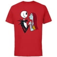 thumbnail image 1 of Disney The Nightmare Before Christmas Jack and Sally - Short Sleeve Cotton T-Shirt for Adults -Customized-Red, 1 of 5