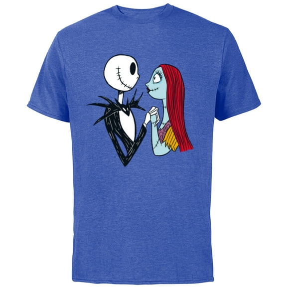 Disney The Nightmare Before Christmas Jack and Sally - Short Sleeve Cotton T-Shirt for Adults -Customized-Royal Heather