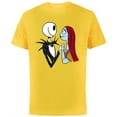 thumbnail image 1 of Disney The Nightmare Before Christmas Jack and Sally - Short Sleeve Cotton T-Shirt for Adults -Customized-Yellow, 1 of 5