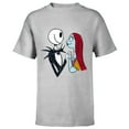 thumbnail image 1 of Disney The Nightmare Before Christmas Jack and Sally - Short Sleeve T-Shirt for Kids -Customized-Athletic Heather, 1 of 5
