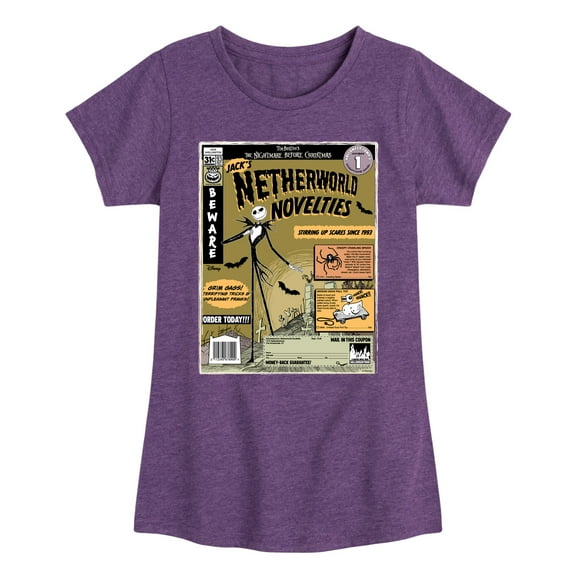 Disney - The Nightmare Before Christmas - Jack's Netherworld Novelties - Toddler & Youth Girls Short Sleeve T-Shirt