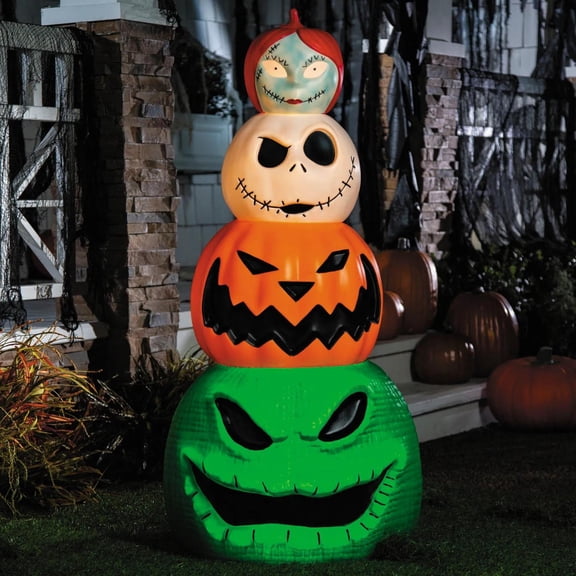 Seasons Large Light Up Pumpkin Stack Halloween - Orange