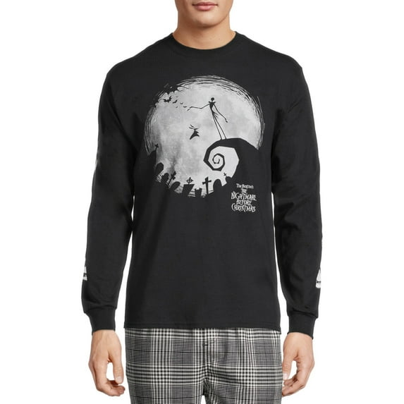 Disney The Nightmare Before Christmas Long Sleeve Graphic Tee Shirt, (Mens or Mens Big & Tall)