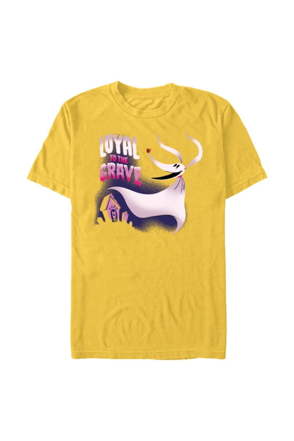 Disney The Nightmare Before Christmas Loyal to the Grave - Short Sleeve Blended T-Shirt for Adults - Customized-Yellow