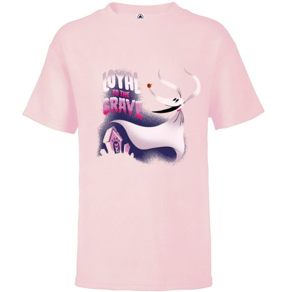 Disney The Nightmare Before Christmas Loyal to the Grave - Short Sleeve T-Shirt for Kids - Customized-Soft Pink