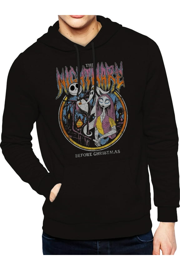 Disney The Nightmare Before Christmas Men's & Big Men's Metal Circle Graphic Hoodie, Sizes S-3XL