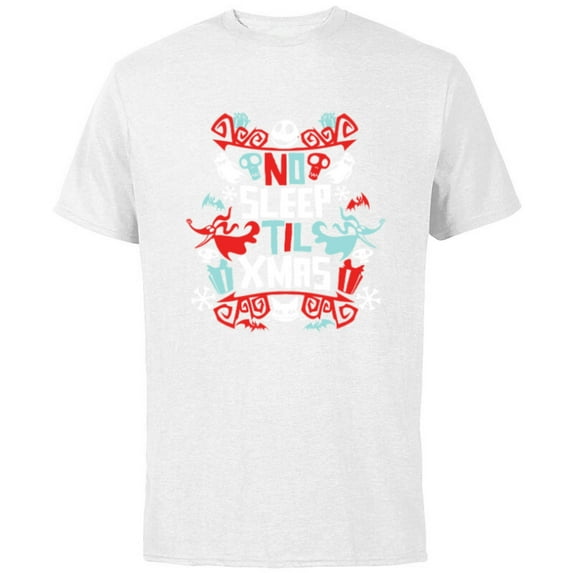 Disney The Nightmare Before Christmas No Sleep Til Xmas - Short Sleeve Cotton T-Shirt for Adults - Customized-White