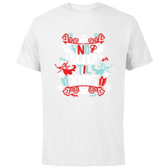Disney The Nightmare Before Christmas No Sleep Til Xmas - Short Sleeve Cotton T-Shirt for Adults - Customized-White