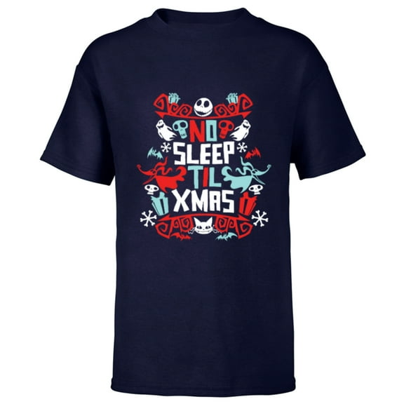 Disney The Nightmare Before Christmas No Sleep Til Xmas - Short Sleeve T-Shirt for Kids – Customized-Navy