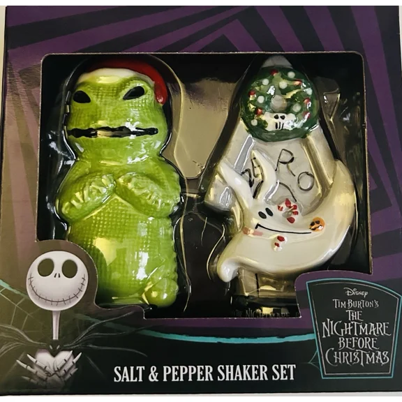 Disney The Nightmare Before Christmas: Oogie Boogie & Zero Salt and Pepper Shaker Set