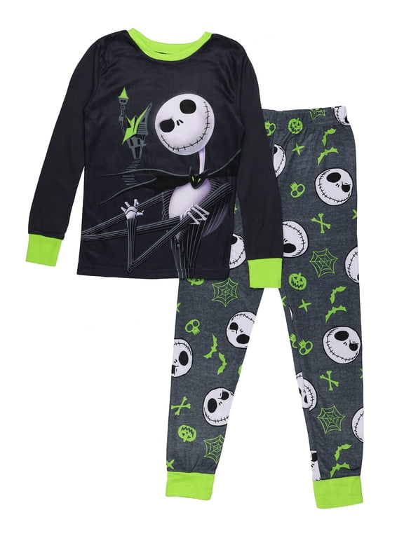 Disney The Nightmare Before Christmas Pajamas Boys' Jack Skellington Tight Fit Sleep Set