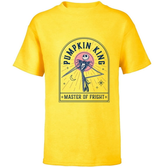 Disney The Nightmare Before Christmas Pumpkin King Mystic - Short Sleeve T-Shirt for Kids - Customized-Yellow