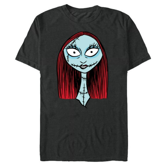 Disney The Nightmare Before Christmas Sally Big Face - Short Sleeve Blended T-Shirt for Adults - Customized-Dark Heather