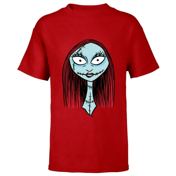Disney The Nightmare Before Christmas Sally Big Face - Short Sleeve T-Shirt for Kids - Customized-Red