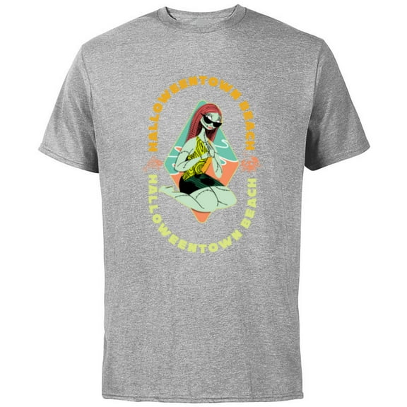 Disney The Nightmare Before Christmas Sally Halloween Beach - Short Sleeve Cotton T-Shirt for Adults - Customized-Athletic Heather