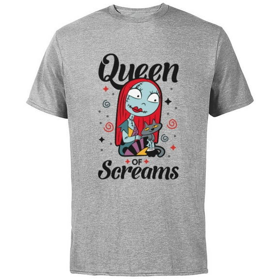 Disney The Nightmare Before Christmas Sally Queen of Screams - Short Sleeve Cotton T-Shirt for Adults -Customized-Athletic Heather