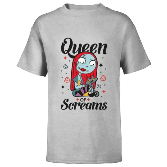 Disney The Nightmare Before Christmas Sally Queen of Screams - Short Sleeve T-Shirt for Kids -Customized-Athletic Heather