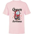 thumbnail image 1 of Disney The Nightmare Before Christmas Sally Queen of Screams - Short Sleeve T-Shirt for Kids -Customized-Soft Pink, 1 of 5