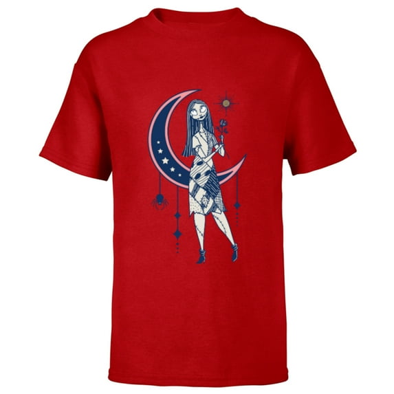 Disney The Nightmare Before Christmas Sally and Moon Mystic - Short Sleeve T-Shirt for Kids - Customized-Red