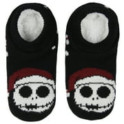 SEVEN TIMES SIX Disney The Nightmare Before Christmas Santa Jack Skellington Slipper Socks No-Slip Sole For Women and Men