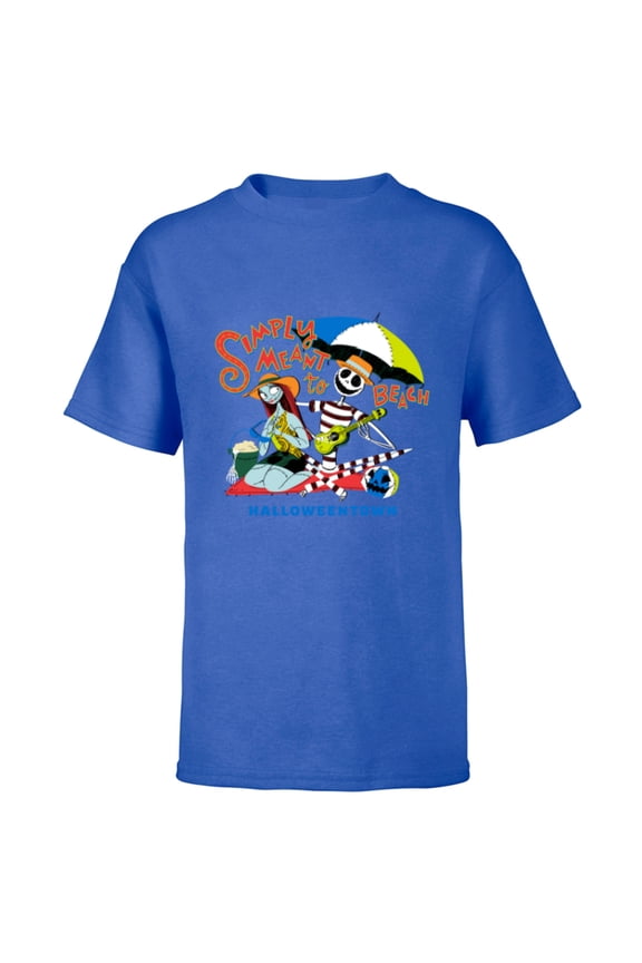 Disney The Nightmare Before Christmas Simply Meant to Beach - Short Sleeve T-Shirt for Kids - Customized-Royal