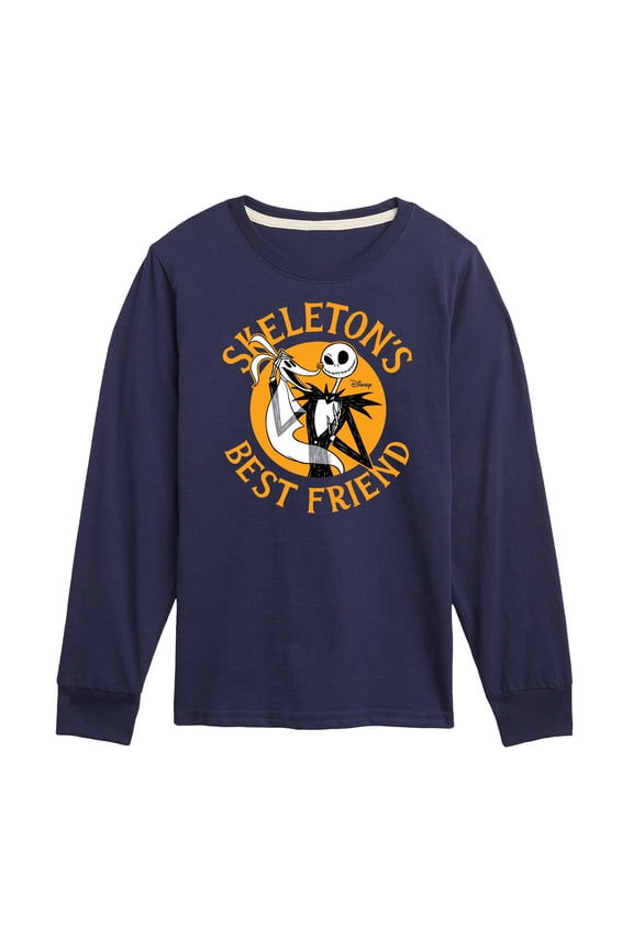 - The Nightmare Before Christmas - Skeleton's Best Friend - Youth Long Sleeve Graphic T-Shirt