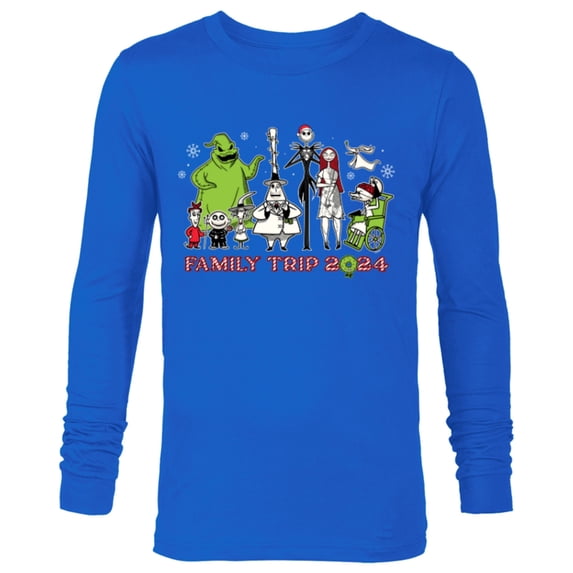 Disney The Nightmare Before Christmas Snow Family Trip 2024 - Long Sleeve T-Shirt for Men - Customized-Navy