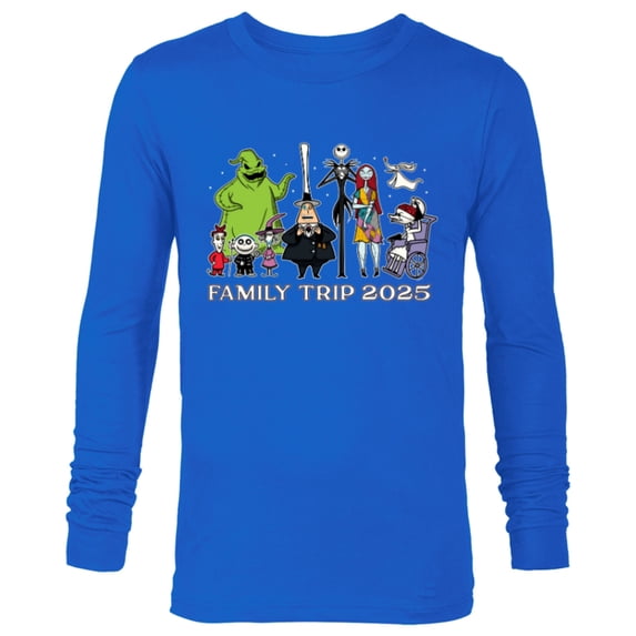 Disney The Nightmare Before Christmas Stars Family Trip 2025 - Long Sleeve T-Shirt for Men - Customized-Navy