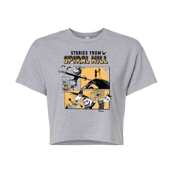Disney - The Nightmare Before Christmas - Stories From Spiral Hill - Juniors Cropped Cotton Blend T-Shirt