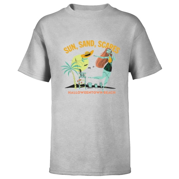 Disney The Nightmare Before Christmas Sun Sand Scares Beach - Short Sleeve T-Shirt for Kids - Customized-Athletic Heather