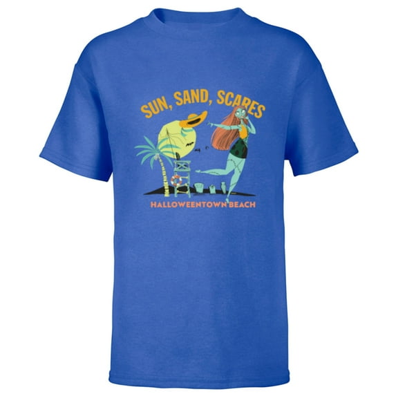 Disney The Nightmare Before Christmas Sun Sand Scares Beach - Short Sleeve T-Shirt for Kids - Customized-Royal