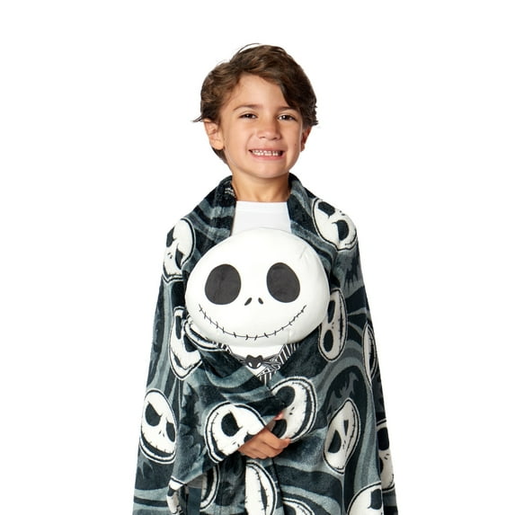 Disney The Nightmare Before Christmas Swirly Nightmare Silk Touch Throw Blanket and Plush Character Hugger Set