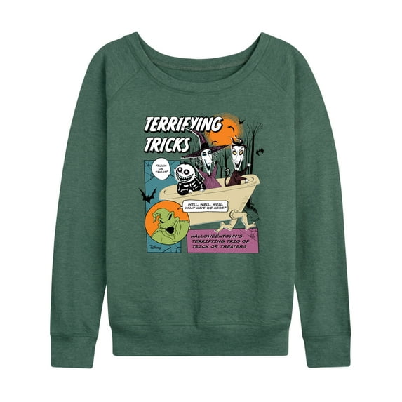 Disney - The Nightmare Before Christmas - Terrifying Tricks TRIO - Women's Lightweight French Terry Long Sleeve Shirt